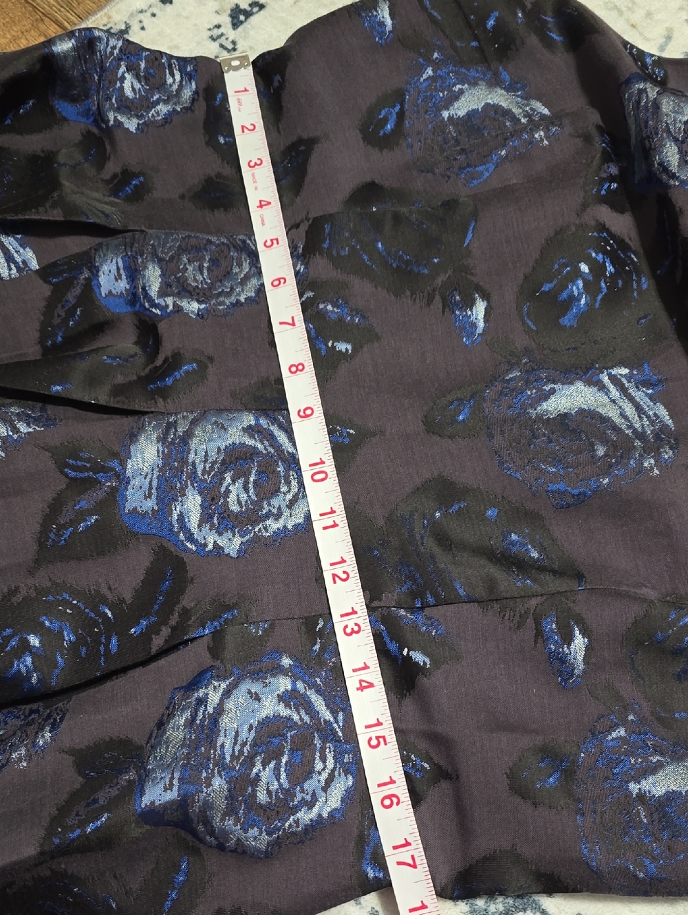 Talbots Black and Blue Floral Midi Dress - Picture 11 of 12